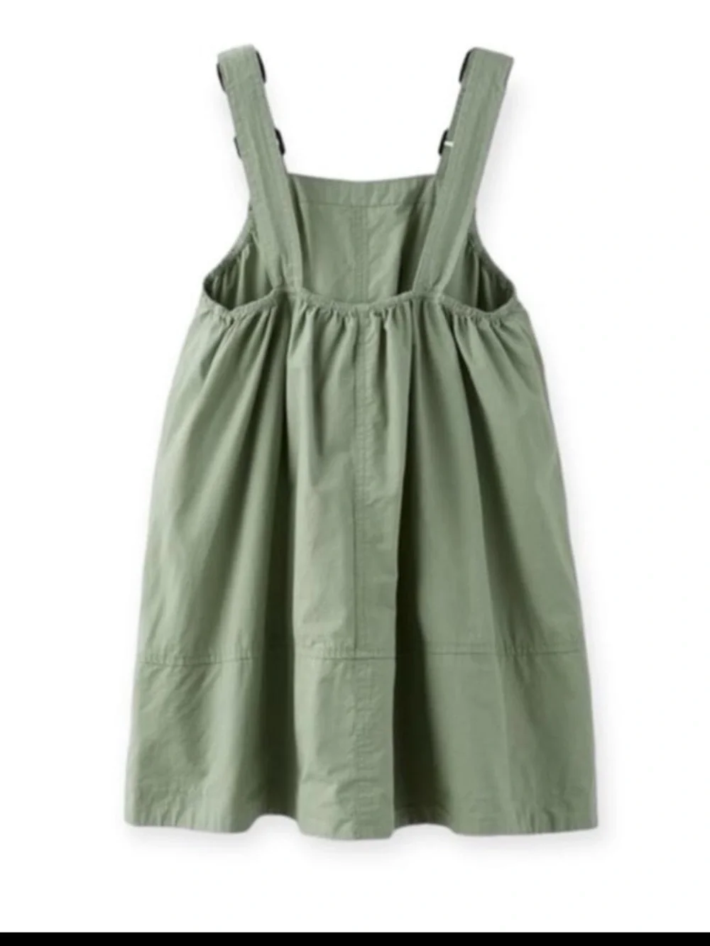 NWT Zara Girls Utility Cargo Pocket A-line Pinafore Green Dress w Pockets Size 9 - Picture 2 of 5
